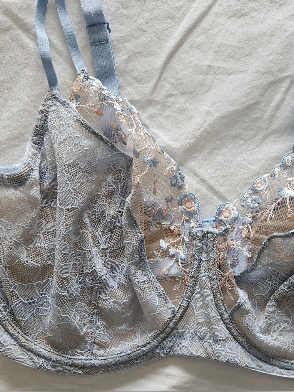 Skarlett Blue Lace Underwire Bra in Dusty Blue - Picture 4 of 7